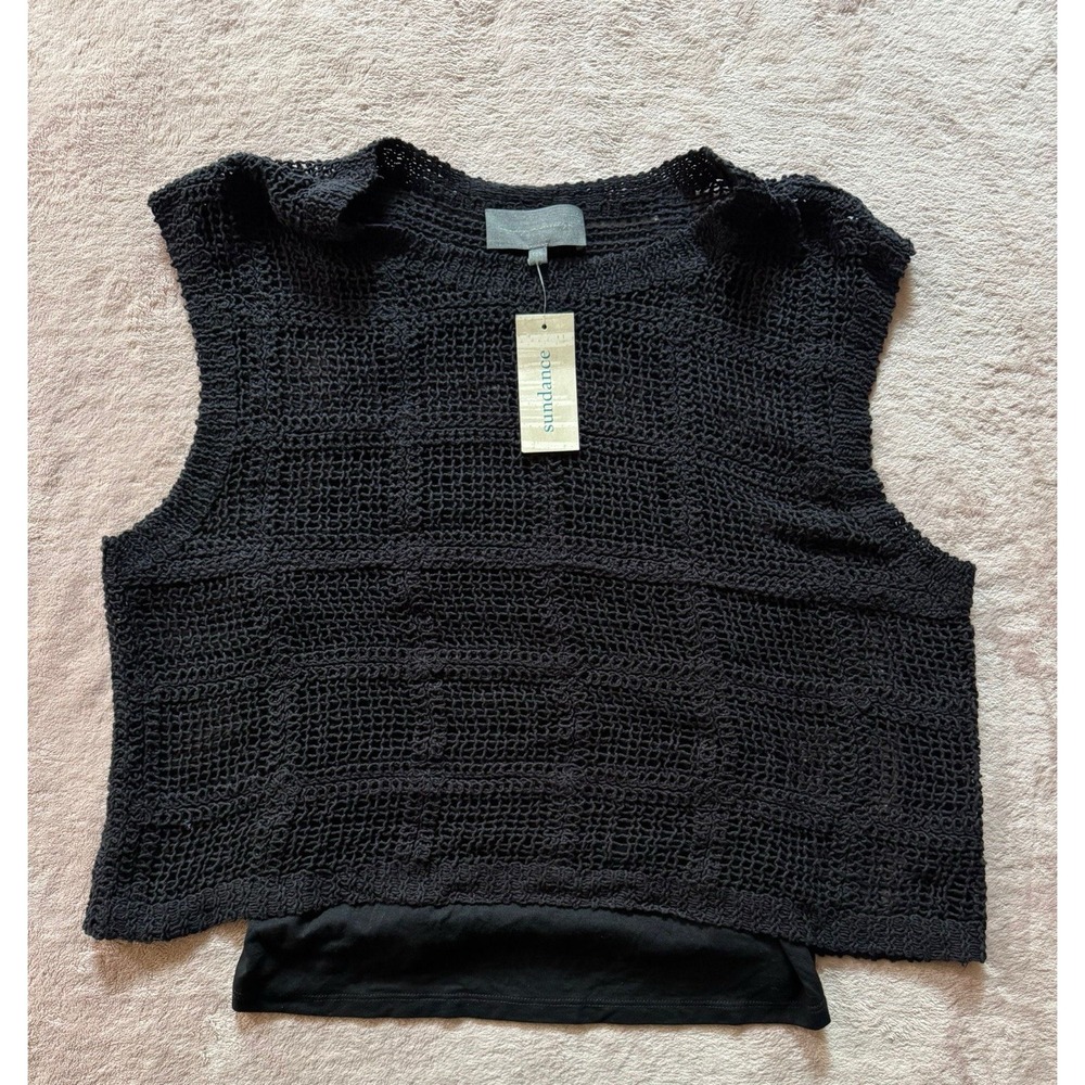 Sunday‎ In Brooklyn Black Sleeveless Tank Ruffles Top Size One Size